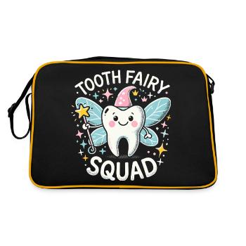 Zahnfeen-Truppe - Retro Tasche - Schwarz/Gold - Hinten