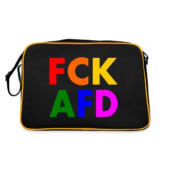 Fck afd - Retro Tasche - Schwarz/Gold - Hinten