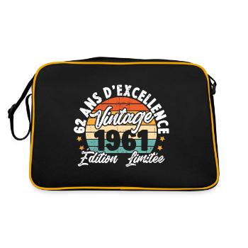 Vintage Cadeau D'anniversaire 62 Ans Vintage 1961 - Sac Retro - noir/or - Dos
