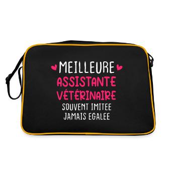 Souvent Imitée Meilleure Assistante Vétérinair - Sac Retro - noir/or - Dos