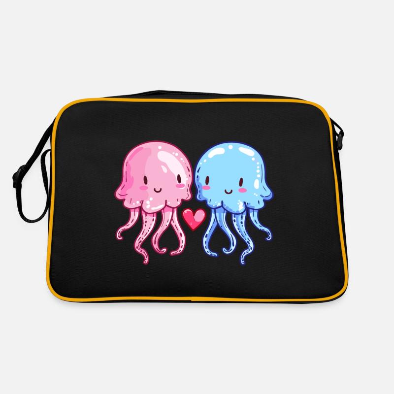 Méduses Couple Amour Saint Valentin Sac Retro