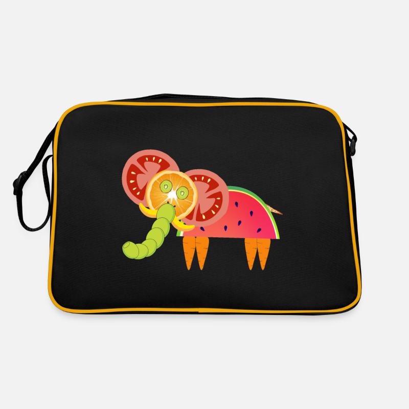 vegetarian elephant - Retro Bag - black/gold