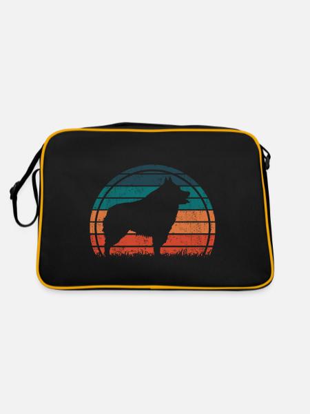 Schipperke Dog Vintage Rétro - Sac Retro - noir/or - Dos
