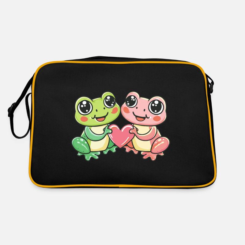 Grenouille Couple Amour Saint Valentin Sac Retro