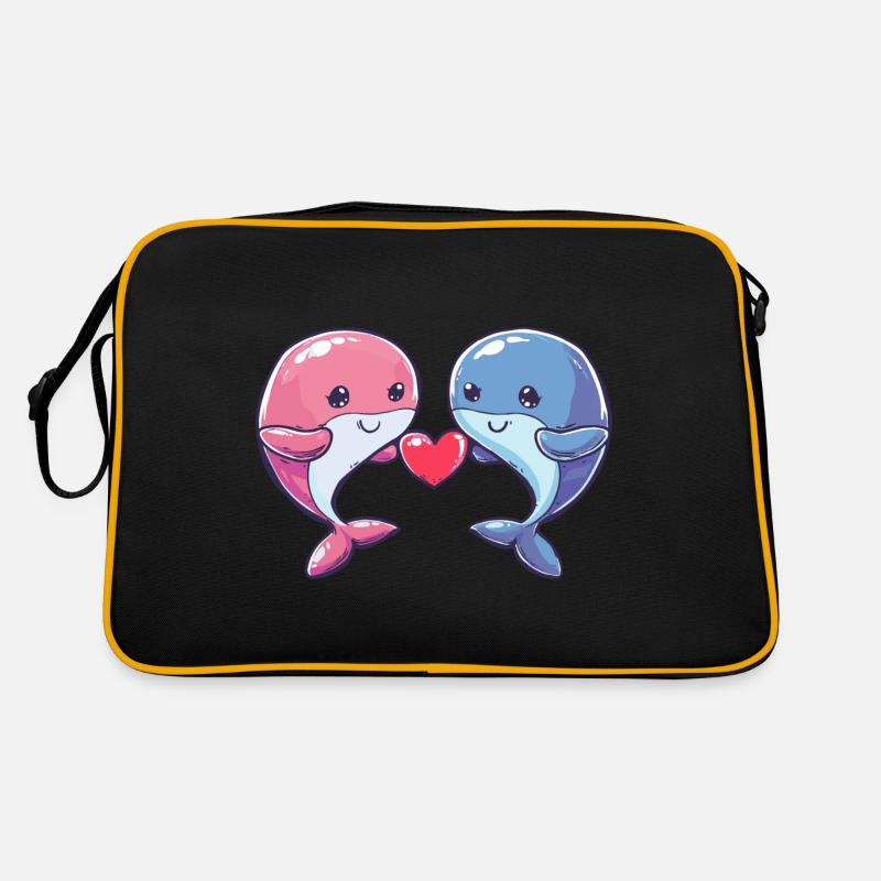 Baleine Couple Amour Saint Valentin Sac Retro