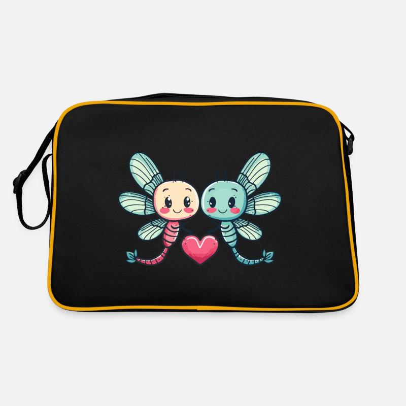 Libelle Paar Liebe Valentinstag Retro Tasche