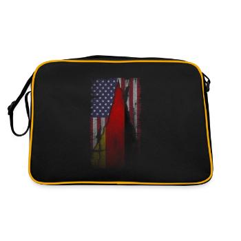 USA Allemagne Amérique drapeau cadeau - Sac Retro - noir/or - Dos