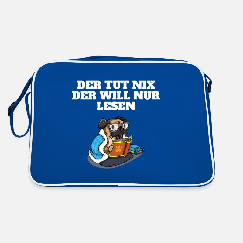 Lesen Leseratte Der tut nix der will nur lesen Retro Tasche