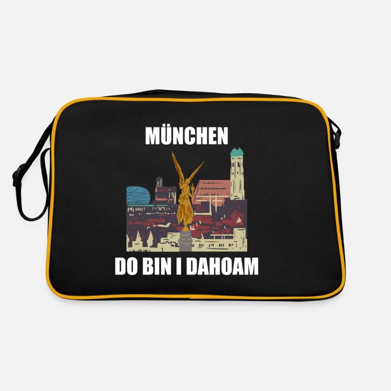 München - Retro Tasche - Schwarz/Gold