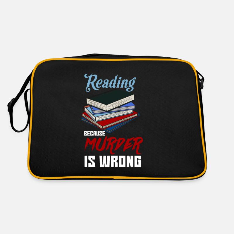 Reading because Murder is Wrong Livre de ver de bibliothèque Sac Retro