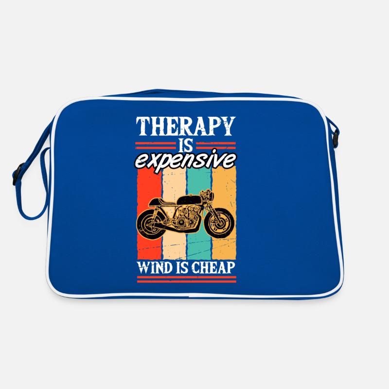 Therapy is expensive Wind is Cheap Motorradfahrer Retro Tasche