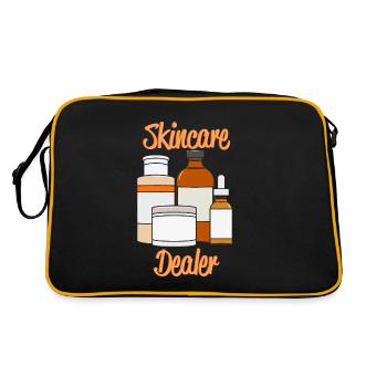 Skincare Dealer Dermatologist Geschenk - Retro Tasche - Schwarz/Gold - Hinten
