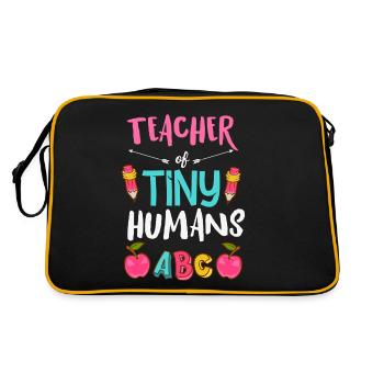 Teacher of Tiny Humans Preschool Kindergarten - Retro Bag - black/gold - Back