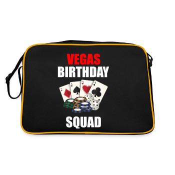 Poker Pokerspieler Las Vegas Birthday Squad - Retro Tasche - Schwarz/Gold - Hinten