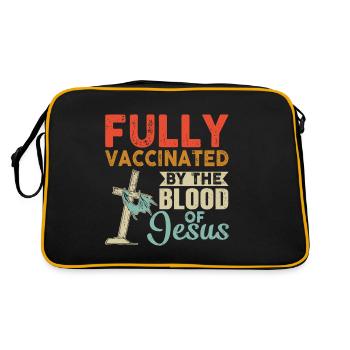 Vaccination fully vaccinated by the blood of Jesus - Retro Bag - black/gold - Back