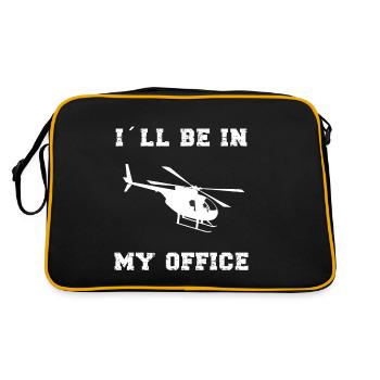 I´ll be in my Office Helikopter Pilot - Retro Tasche - Schwarz/Gold - Hinten