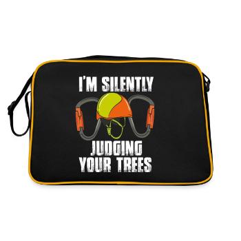 I'm Silently Judging Your Trees Tree Baumpfleger - Retro Tasche - Schwarz/Gold - Hinten