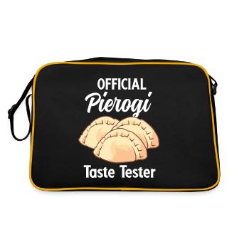 Official Pierogi Taste Tester Polish Food Pierogi - Retro Tasche - Schwarz/Gold - Hinten