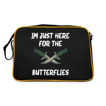 Chez Just Here For The Butterflies Knife Collector - Sac Retro - noir/or - Dos