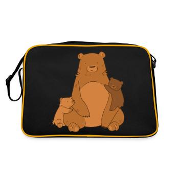 Brown bear head bear motif for brown bear team or - Retro Bag - black/gold - Back