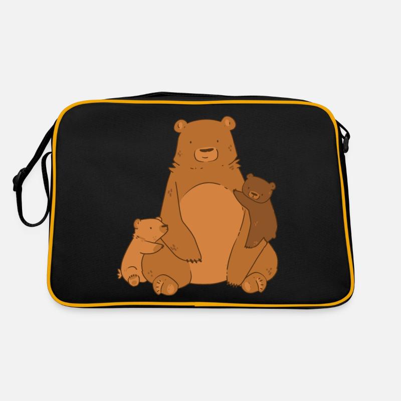 Braunbär Kopf Bär Motiv für Braunbären Team oder Retro Tasche