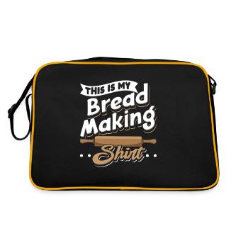 This Is My Bread Making Shirt Brot Bäcker Backen - Retro Tasche - Schwarz/Gold - Hinten