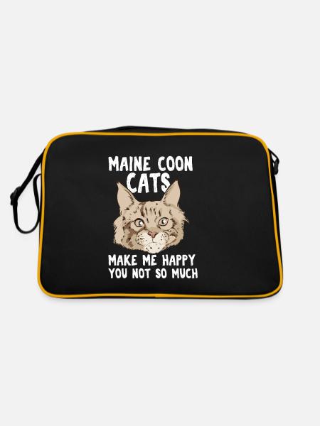 Les chats Maine Coon me rendent heureux pas tellement - Sac Retro - noir/or - Dos