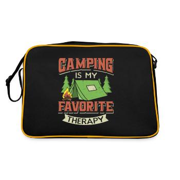 Camping is my favorite Therapy Camper Gift - Retro Bag - black/gold - Back