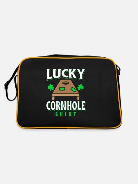Lucky Cornhole Shirt - Retro Bag - black/gold - Back