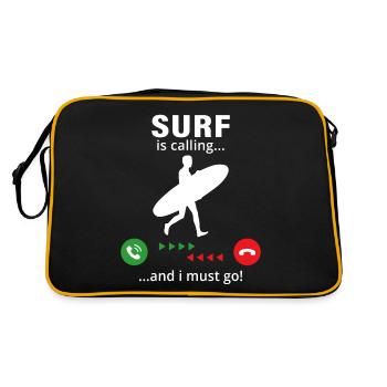 Le surf m’appelle et je dois y aller - Sac Retro - noir/or - Dos