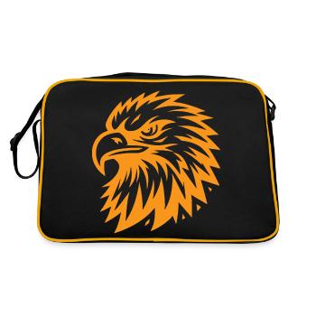 Oranger Adlerkopf – Kraftvolles Design mit Stil - Retro Tasche - Schwarz/Gold - Hinten