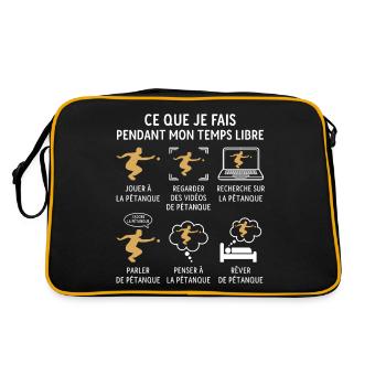 Jouer la pétanque cadeau bouliste - Sac Retro - noir/or - Dos