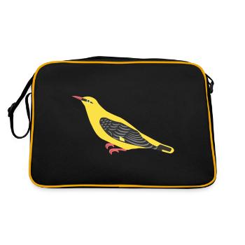 Oriole Bird Male / Graphic Illustration - Retro Bag - black/gold - Back