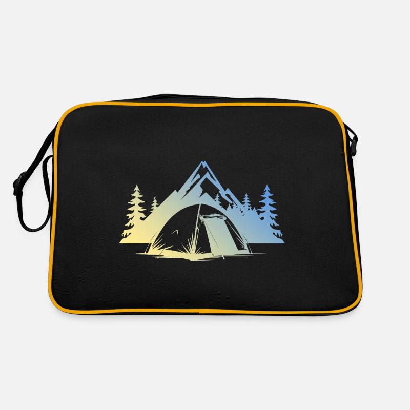 Camping Zelt - Retro Tasche - Schwarz/Gold
