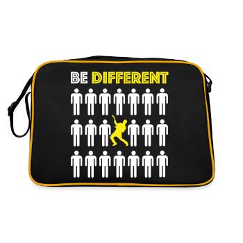 Be Different | Gitarre, Musik, Konzert, Festival - Retro Tasche - Schwarz/Gold - Hinten