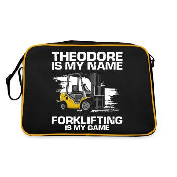 Forklift driver and warehouse forklift driver - Retro Bag - black/gold - Back