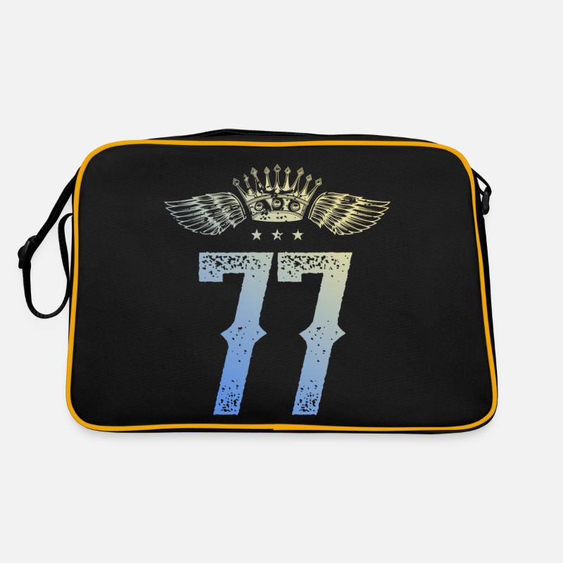 77 Zahl Krone Retro Tasche