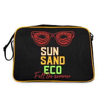 Soleil, sable, éco, été, plage et mer durable - Sac Retro - noir/or - Dos