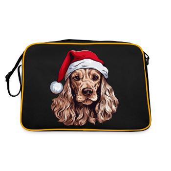 Tête de Noël de chien Cocker Spaniel - Sac Retro - noir/or - Dos