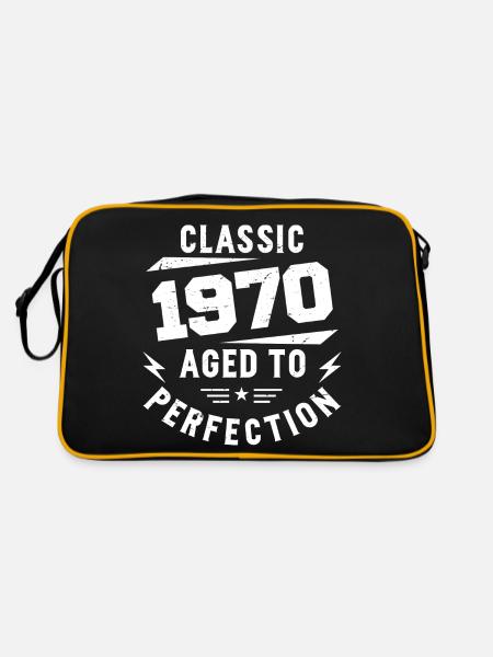 1970 Classic 1970 Vintage 1970 Geburtstagsgeschenk - Retro Tasche - Schwarz/Gold - Hinten