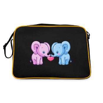 Couple de mammouths amour la Saint-Valentin - Sac Retro - noir/or - Dos