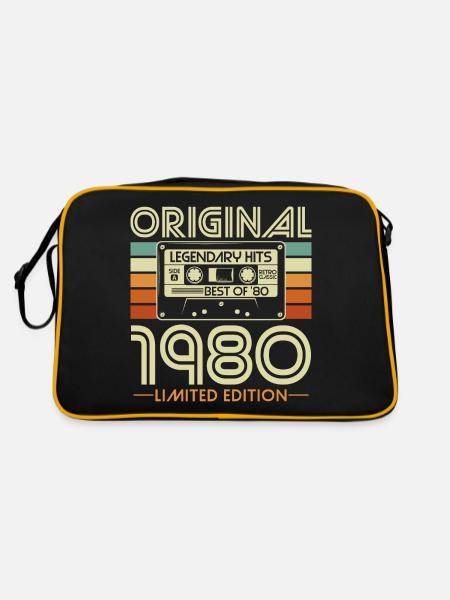 Original 1980 Vintage Vintage Birthday Retro - Sac Retro - noir/or