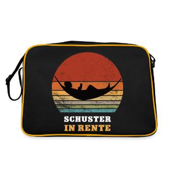Schuster Rente Ruhestand Ruheständler Rentner - Retro Tasche - Schwarz/Gold - Hinten