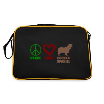 Chocolat Cocker Épagneul Maman Paix Amour - Sac Retro - noir/or - Dos