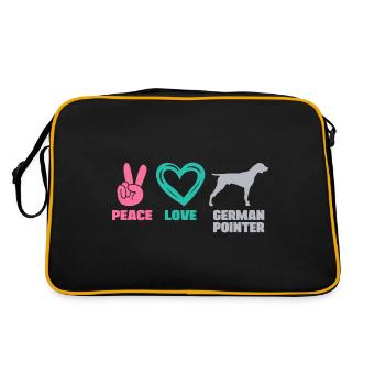 Deutsch Drahthaar DD Hund Mom Mama Frauchen - Retro Tasche - Schwarz/Gold - Hinten