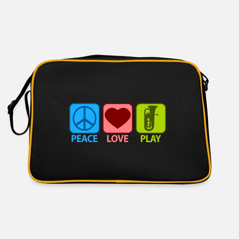 Euphonium Euphonist Mama Mom Sprüche Lustige Peace - Retro Tasche - Schwarz/Gold