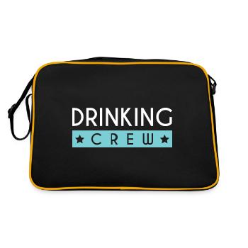 Drinking Crew - Retro Tasche - Schwarz/Gold - Hinten