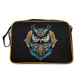 Cool Steampunk Owl - Retro Bag - black/gold - Back