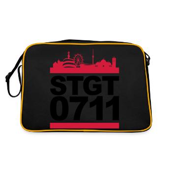 STGT 0711 - Retro Tasche - Schwarz/Gold - Hinten