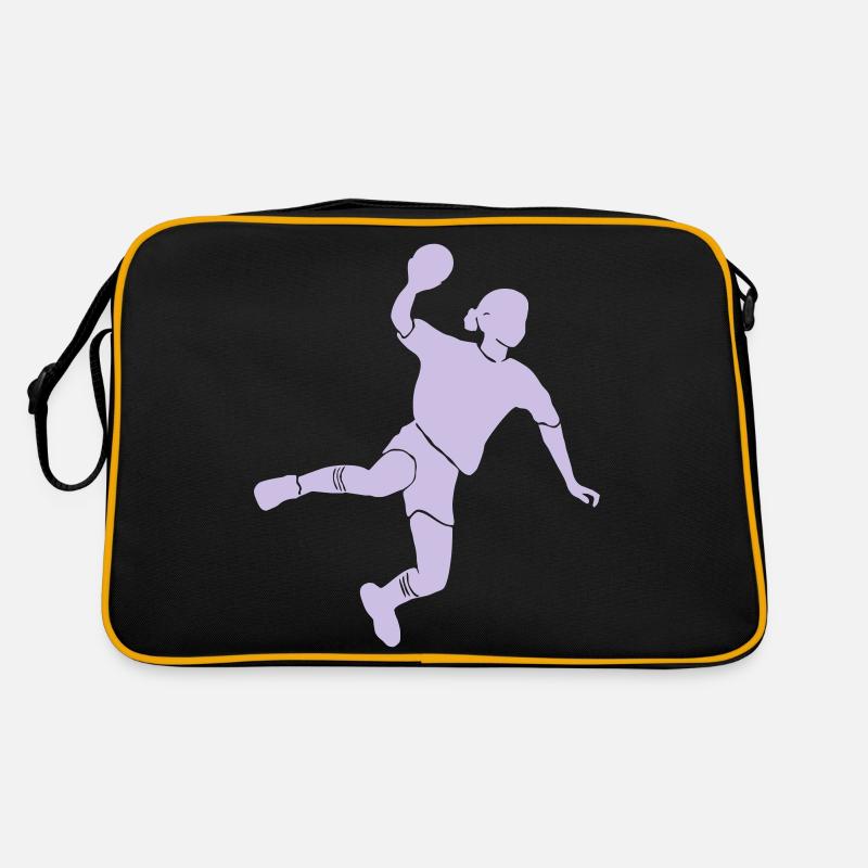 Handball Mädchen - Retro Tasche - Schwarz/Gold